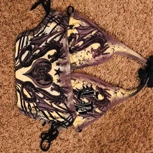 Crash and burn swim suit